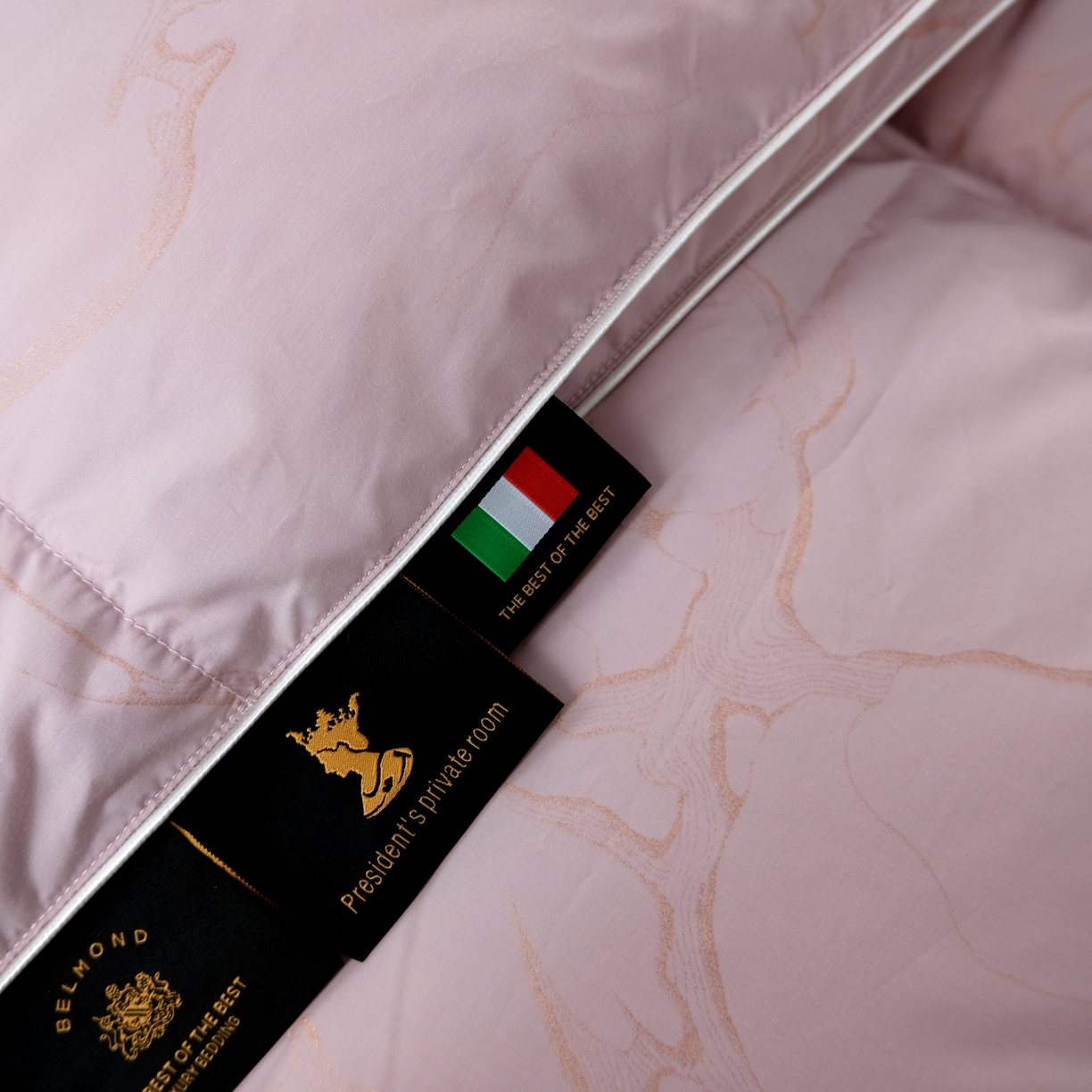 91家纺网 家纺一手货源 找家纺 兰言诺羽绒被 2025新款埃及棉95羽绒被被子被芯 豆沙