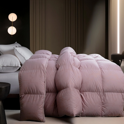 兰言诺羽绒被 2025新款埃及棉95羽绒被被子被芯 豆沙