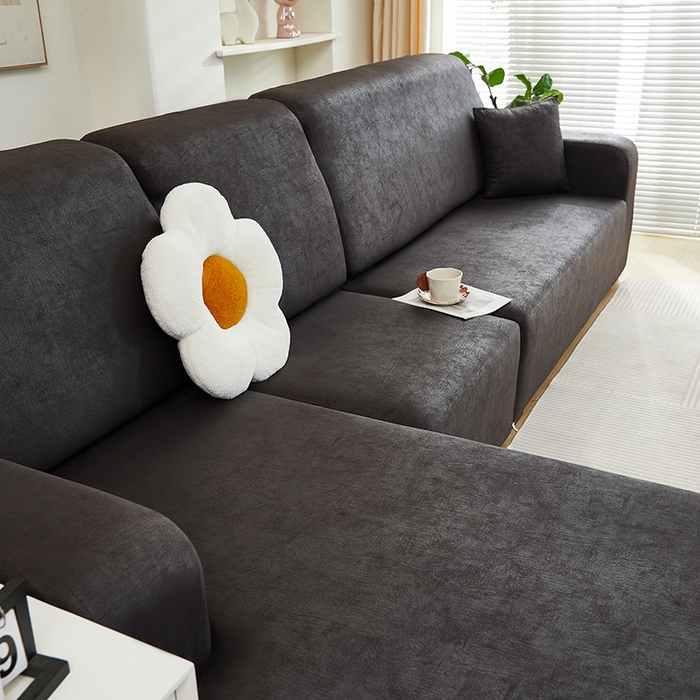 91家纺网 家纺一手货源 找家纺 2024新款防水皮革全包沙发套松紧款 黑色