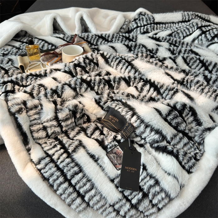 91家纺网 家纺一手货源 找家纺 （总）凯轩毛毛毯毯子网销专供 2024新款仿皮草轻毛毛毯毯子-魅影系列