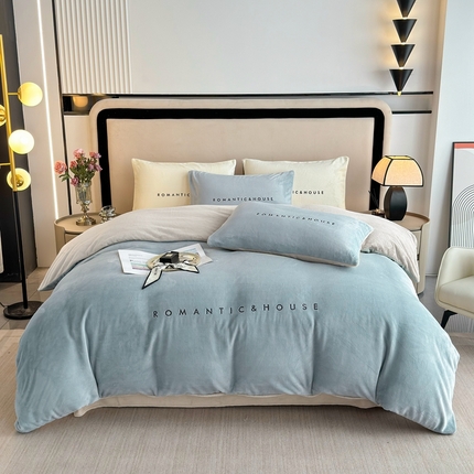 91家纺网 家纺一手货源 找家纺 （总）皇谱家纺 2024新款牛奶绒刺绣四件套