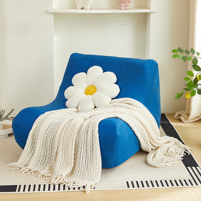 91家纺网 家纺一手货源 找家纺 2024新款防水皮革懒人沙发套 海蓝