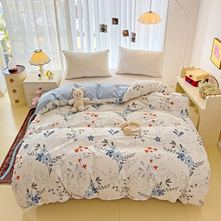 91家纺网 家纺一手货源 找家纺 （总）2024新款ins风全棉印花单品被套