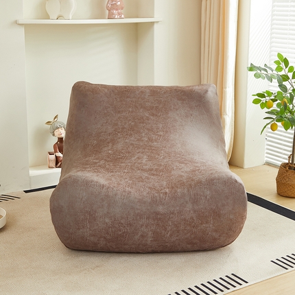 91家纺网 家纺一手货源 找家纺 2024新款防水皮革懒人沙发套 茶褐色