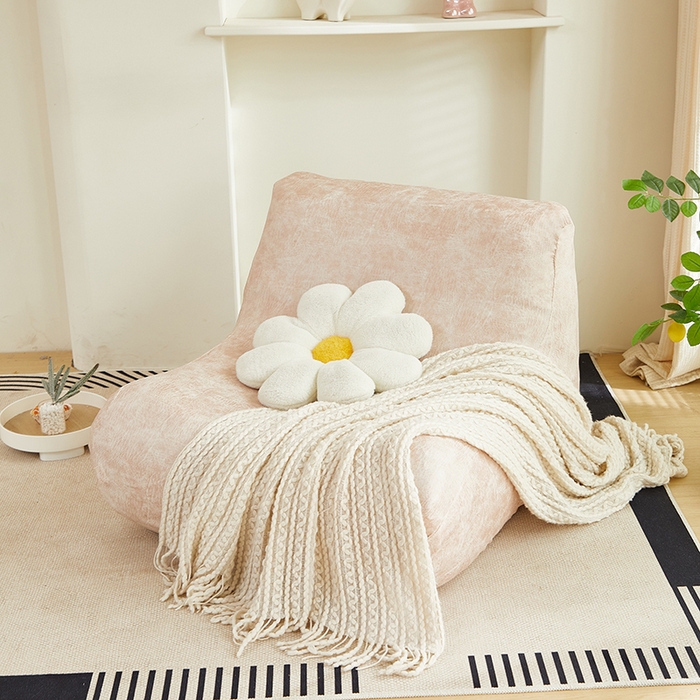 91家纺网 家纺一手货源 找家纺 2024新款防水皮革懒人沙发套 米驼色