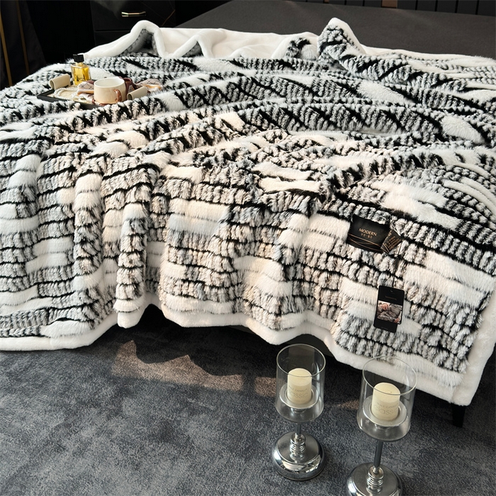 91家纺网 家纺一手货源 找家纺 （总）凯轩毛毛毯毯子网销专供 2024新款仿皮草轻毛毛毯毯子-魅影系列