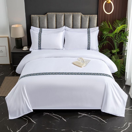 91家纺网 家纺一手货源 找家纺 （总）三俏家纺 2025新款星级酒店宾馆民宿四件套100克平纹加厚酒店布草