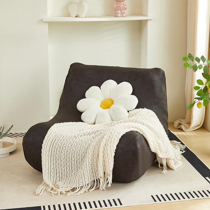 91家纺网 家纺一手货源 找家纺 2024新款防水皮革懒人沙发套 黑色