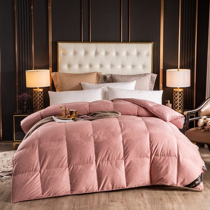 91家纺网 家纺一手货源 找家纺 （总）厂家100支全棉贡缎大提花双层鹅绒被壳 防钻绒羽绒被半成品内胆芯