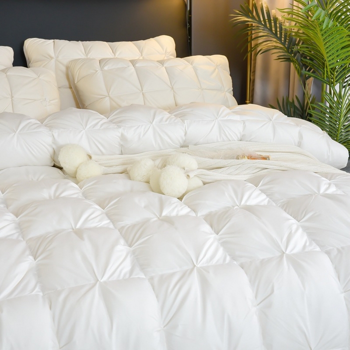 91家纺网 家纺一手货源 找家纺 （总）厂家加工定制80s贡缎全棉柔赛丝扭花羽绒被壳 钻绒鹅绒被内胆芯面