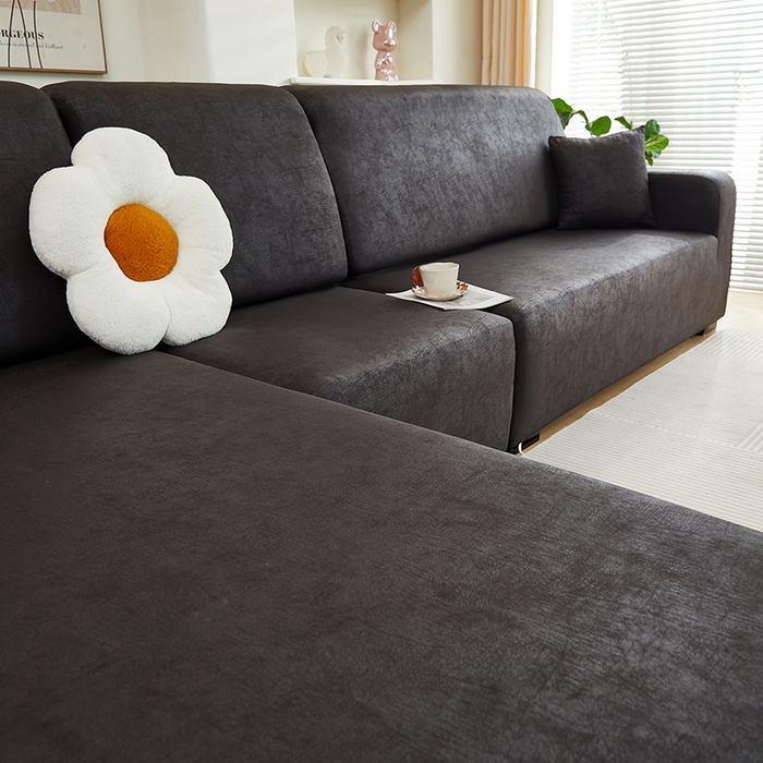 91家纺网 家纺一手货源 找家纺 2024新款防水皮革全包沙发套松紧款 黑色