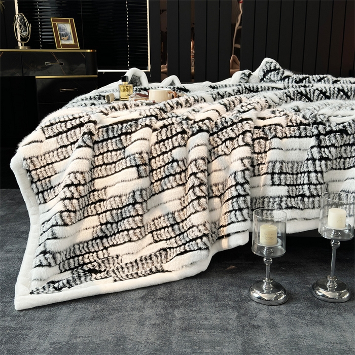 91家纺网 家纺一手货源 找家纺 （总）凯轩毛毛毯毯子网销专供 2024新款仿皮草轻毛毛毯毯子-魅影系列