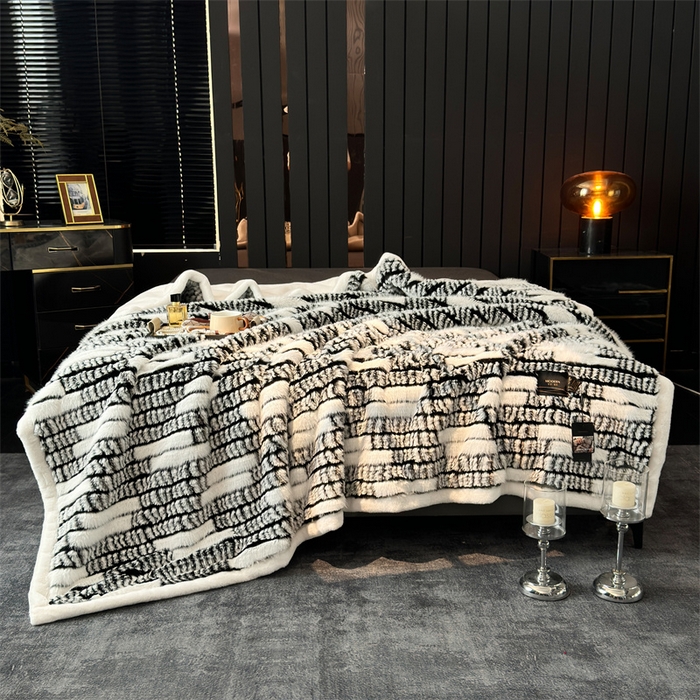 91家纺网 家纺一手货源 找家纺 （总）凯轩毛毛毯毯子网销专供 2024新款仿皮草轻毛毛毯毯子-魅影系列