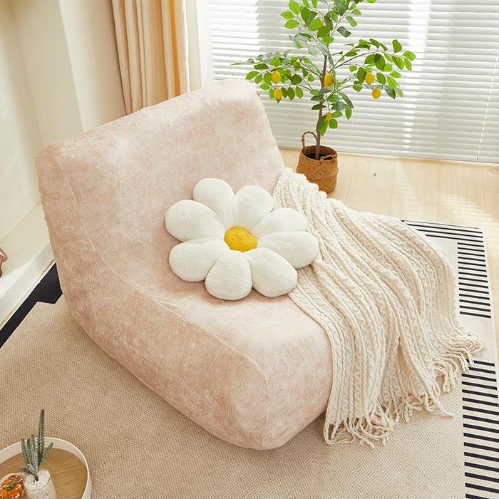 91家纺网 家纺一手货源 找家纺 2024新款防水皮革懒人沙发套 米驼色