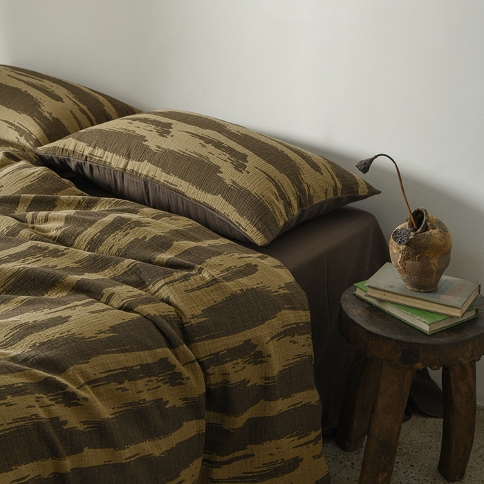 91家纺网 家纺一手货源 找家纺 简家居 2024新款色织提花四件套-桃木 桃木咖