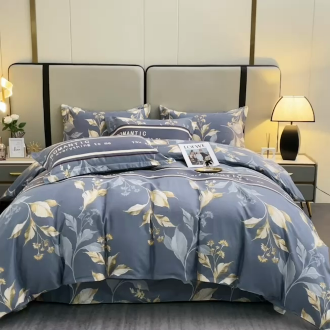 91家纺网 家纺一手货源 找家纺 贝兰仙奴 2024新款利兹系列磨毛多规格单被套 镜中花