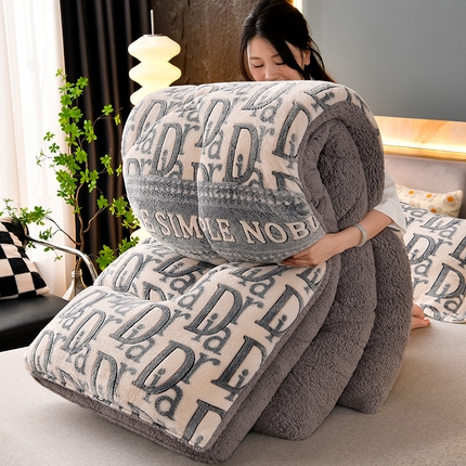 91家纺网 家纺一手货源 找家纺 （总）锦逸家居 2024新款AB版雪花绒冬被羊羔绒冬被被子被芯春秋被