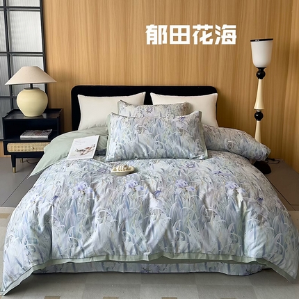 91家纺网 家纺一手货源 找家纺 （总）未来家居 2024新款卡口款全棉加厚活性超柔磨毛四件套