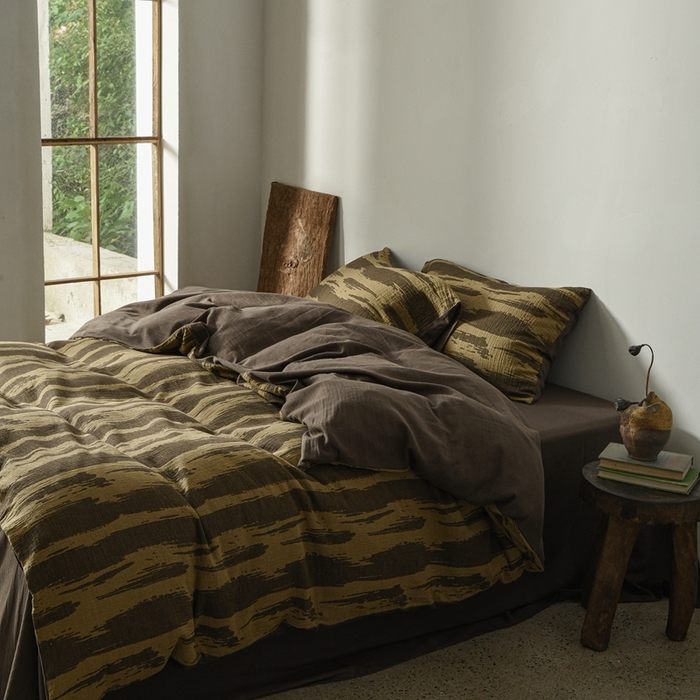 91家纺网 家纺一手货源 找家纺 简家居 2024新款色织提花四件套-桃木 桃木咖