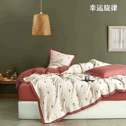 91家纺网 家纺一手货源 找家纺 （总）未来家居 2024新款卡口款全棉加厚活性超柔磨毛四件套