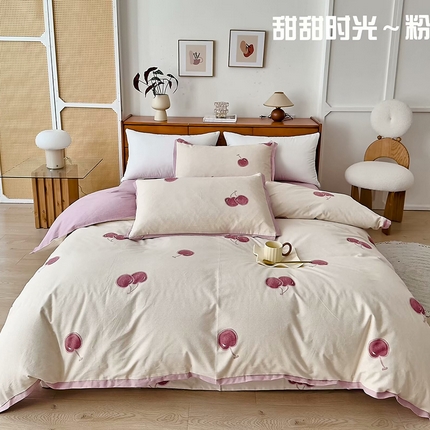 91家纺网 家纺一手货源 找家纺 （总）未来家居 2024新款卡口款全棉加厚活性超柔磨毛四件套