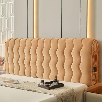 91家纺网 家纺一手货源 找家纺 （总）情恒家纺 2025新款A类婴儿绒曲线双面加厚床头罩大靠背靠垫