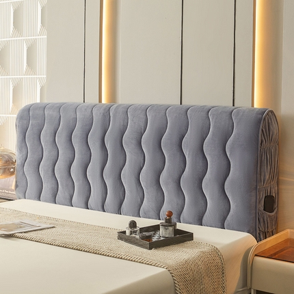 91家纺网 家纺一手货源 找家纺 （总）情恒家纺 2025新款A类婴儿绒曲线双面加厚床头罩大靠背靠垫