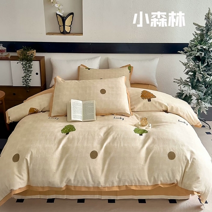 91家纺网 家纺一手货源 找家纺 （总）未来家居 2024新款卡口款全棉加厚活性超柔磨毛四件套