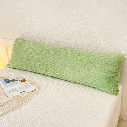 云玲时尚 2025新款麦穗兔毛绒双人枕套 绿