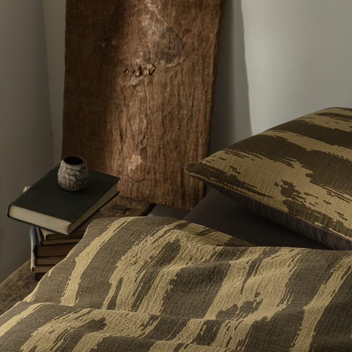 91家纺网 家纺一手货源 找家纺 简家居 2024新款色织提花四件套-桃木 桃木咖