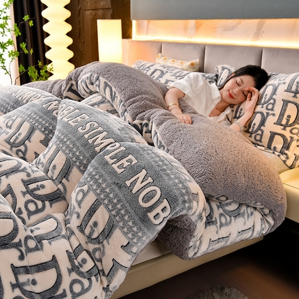 锦逸家居 2024新款AB版雪花绒冬被羊羔绒冬被被子被芯春秋被 D奥时代