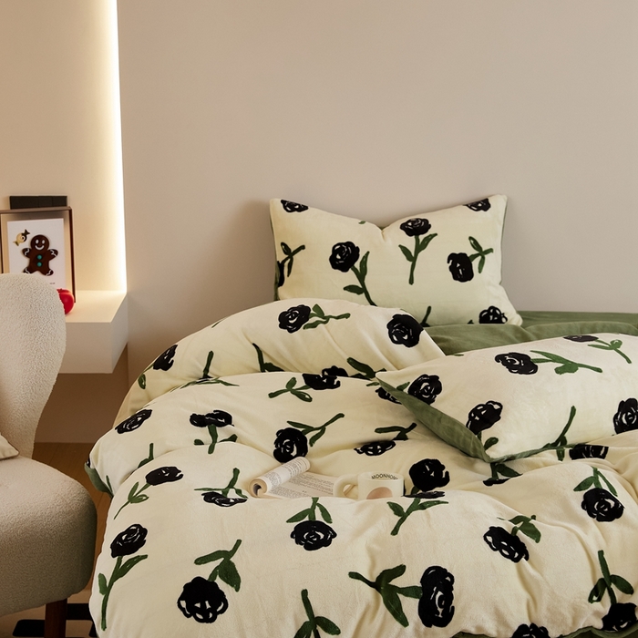 91家纺网 家纺一手货源 找家纺 时光里 2024新款230克牛奶绒印花四件套 绿野仙踪