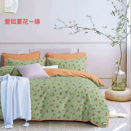 91家纺网 家纺一手货源 找家纺 （总）未来家居 2024新款卡口款全棉加厚活性超柔磨毛四件套