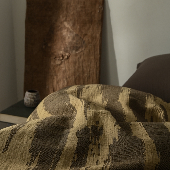 91家纺网 家纺一手货源 找家纺 简家居 2024新款色织提花四件套-桃木 桃木咖