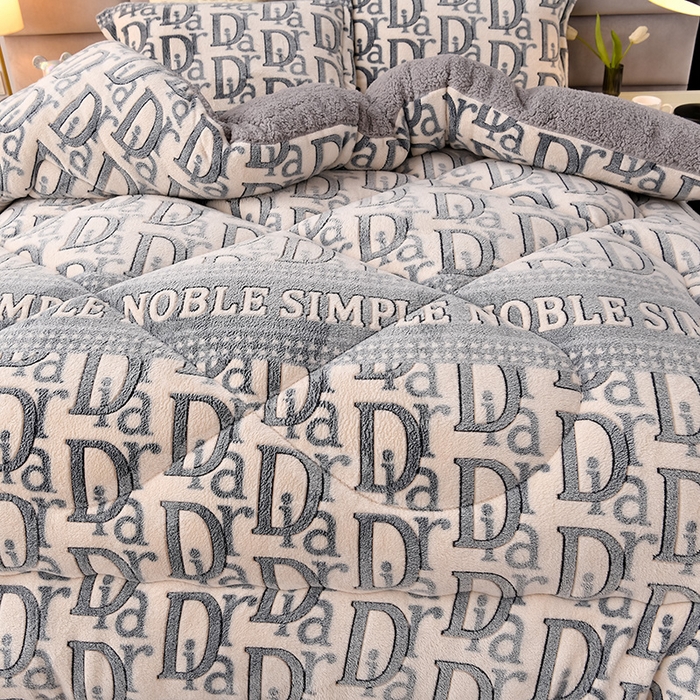 91家纺网 家纺一手货源 找家纺 锦逸家居 2024新款AB版雪花绒冬被羊羔绒冬被被子被芯春秋被 D奥时代