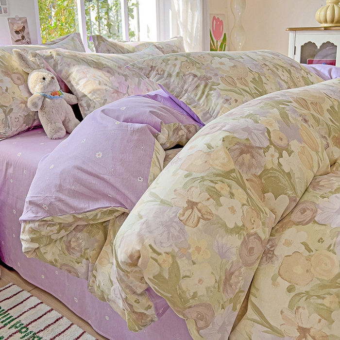 91家纺网 家纺一手货源 找家纺 卡普纯棉全棉四件套13070喷气床单款床笠款三件套 蒂芙娜-咖