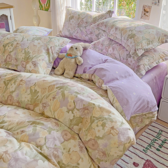 91家纺网 家纺一手货源 找家纺 卡普纯棉全棉四件套13070喷气床单款床笠款三件套 蒂芙娜-咖