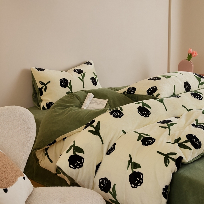 91家纺网 家纺一手货源 找家纺 时光里 2024新款230克牛奶绒印花四件套 绿野仙踪