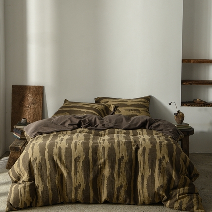 简家居 2024新款色织提花四件套-桃木 桃木咖