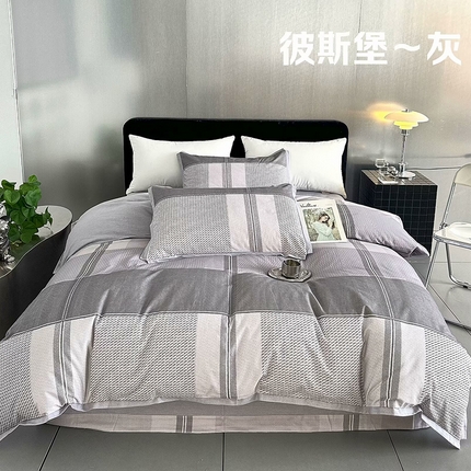 91家纺网 家纺一手货源 找家纺 （总）未来家居 2024新款卡口款全棉加厚活性超柔磨毛四件套