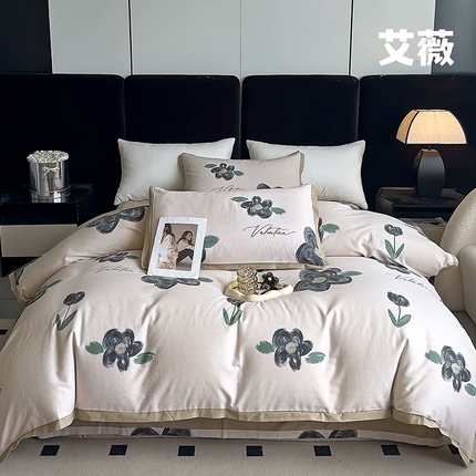 91家纺网 家纺一手货源 找家纺 （总）未来家居 2024新款卡口款全棉加厚活性超柔磨毛四件套