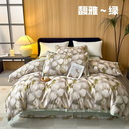 91家纺网 家纺一手货源 找家纺 （总）未来家居 2024新款卡口款全棉加厚活性超柔磨毛四件套