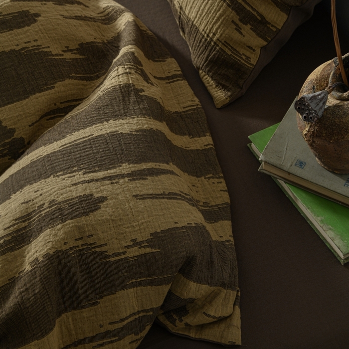 91家纺网 家纺一手货源 找家纺 简家居 2024新款色织提花四件套-桃木 桃木咖