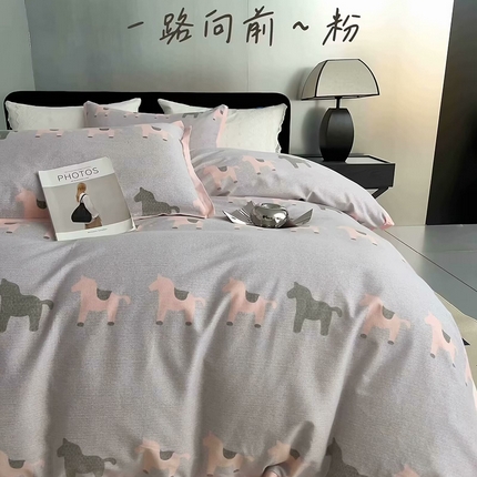 91家纺网 家纺一手货源 找家纺 （总）未来家居 2024新款卡口款全棉加厚活性超柔磨毛四件套