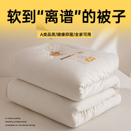 91家纺网 家纺一手货源 找家纺 风蝴蝶 提供买家秀-2025新款云柔棉大豆纤维拉链子母被春秋被冬被大豆被芯 云柔棉-米白色