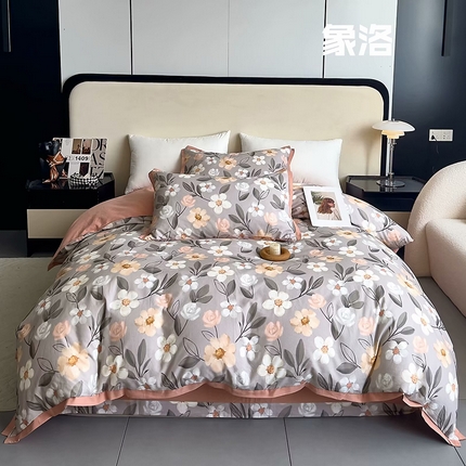 91家纺网 家纺一手货源 找家纺 （总）未来家居 2024新款卡口款全棉加厚活性超柔磨毛四件套