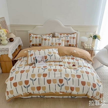 91家纺网 家纺一手货源 找家纺 （总）未来家居 2024新款卡口款全棉加厚活性超柔磨毛四件套