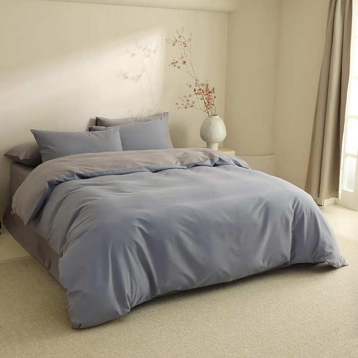 91家纺网 家纺一手货源 找家纺 轩和家居 2024新款50S长绒棉磨毛四件套（控价：179 、229 、249 床笠+10元） 蓝莓紫+中灰