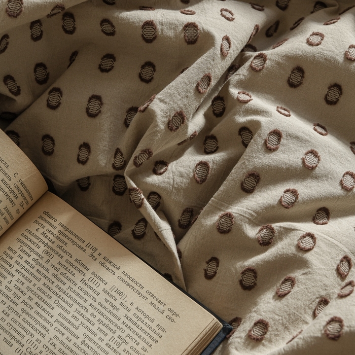 91家纺网 家纺一手货源 找家纺 简家居 2024新款色织提花四件套 苏打泡泡 米黄