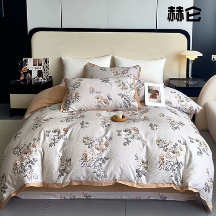 91家纺网 家纺一手货源 找家纺 （总）未来家居 2024新款卡口款全棉加厚活性超柔磨毛四件套
